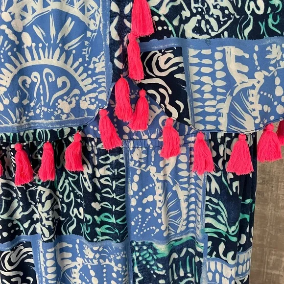 Lilly Pulitzer Meridian Midi Tassel Dress Size Large EUC - Picture 5 of 6